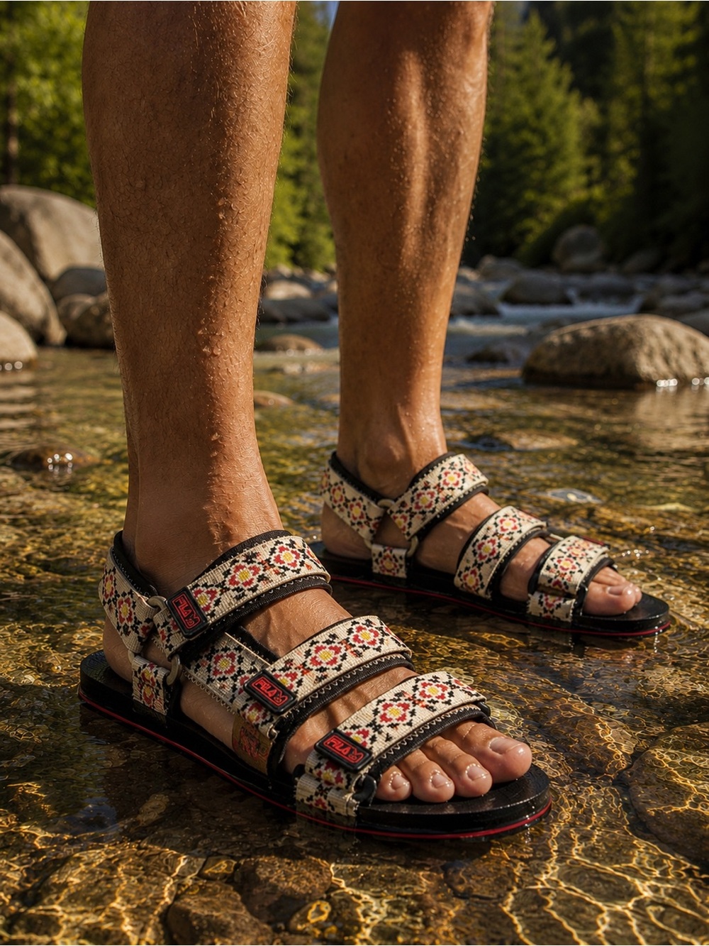 FILA Drifters TS Water Sandals Size 10 Southwest Tribal Adjustable Sport Hiking